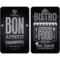 WENKO Placas cobertoras de vidrio universales Bon Appetit- juego de 2 piezas para todos los tipos de cocinas- Vidrio…